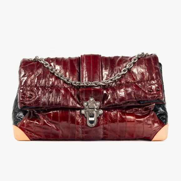 Louis Vuitton SS/15 Runway Cloud Clutch GM Burgundy Eelskin Foldover Bag - Picture 1 of 14